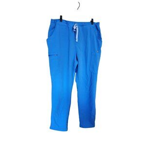 Figs Technical Collection Blue Medical Scrub Pants Elastic Waistband & Drawstrin